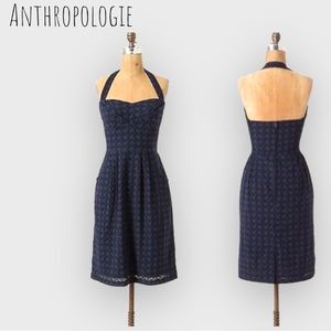 Anthropologie by Girls from Savoy Eyelet Branch Halter A Line Dress size 6